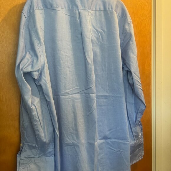 Cotton Classic Blue Cufflink Button Down // Club Room Slim Fit Men's Size X - Picture 5 of 6